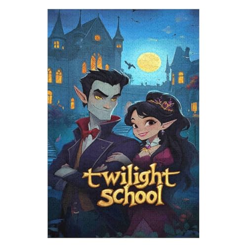 Twilight Movie Poster-1000 Piece Jigsaw Puzzles for Adults Entertainment Puzzles Intellectual Decompression Toy 3D Printing HD Toy DIY Birthday(26 * 38cm) von HNBDE