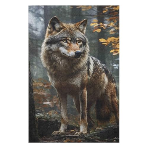 Wolf，| 1000 Piece Jigsaw Puzzle | Vintage Jigsaw Puzzle | Sustainable Puzzle for Adults | Premium 100% Recycled Board | Great Gift for Adults |(38 * 52cm) von HNBDE