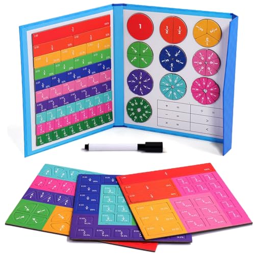 HNBTX Math Toy Fraction,bruchrechnen Spiel,Mathematik lernspielzeug,arithmetisches lernspielzeug,motorikspielzeug Mathe Spielzeug,Magnetic Fraction Tiles & Fraction Circles von HNBTX