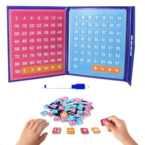 HNBTX Montessori Rechnen,Mathe Spiele Grundschule,1-100 Numbers Learning Toy pädagogisches magnetisches Zahlenbuch für Kinder Zahl for Children from 3+ Years von HNBTX