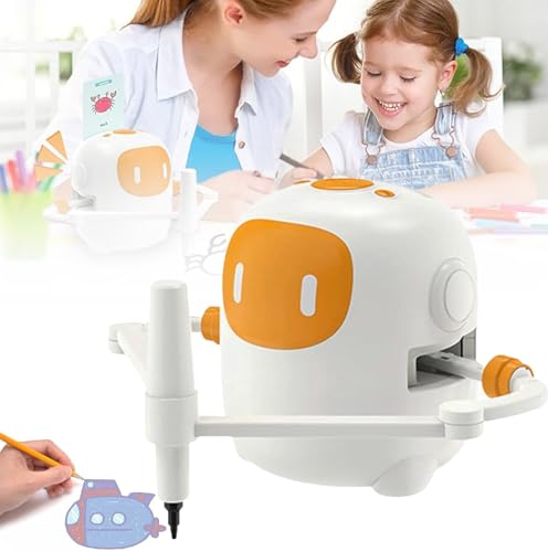 HNBYLMM Robot Drawing Toy Magic Drawing Robot Drawing Robot for Over 5 Years Old Voice Interactive Educational Drawing Robot for Kids Smart Drawing Robot with 100 Word Cards,White von HNBYLMM