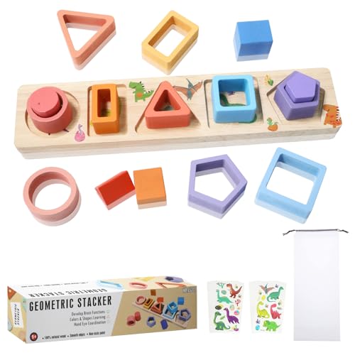 HNCY Montessori Spielzeug ab 1 Jahr, Motorikspielzeug ab 1 Jahr, Montessori Steckspiel, Spielzeug Holzpuzzle ab 1 Jahr, Weihnachten Geschenk für Junge, Mädchen, Baby von HNCY