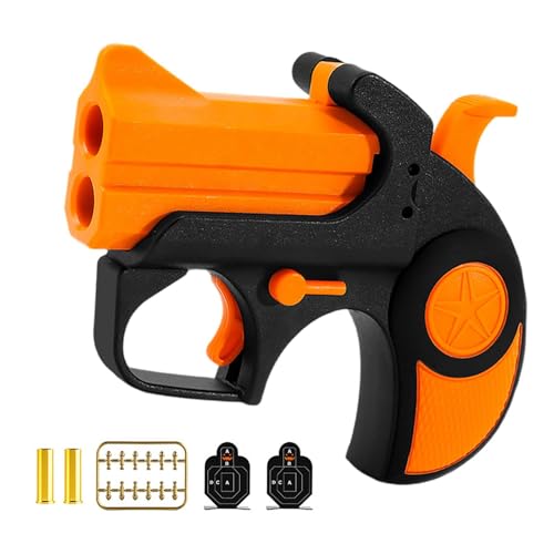 HNSYPX Fidget Soft Bullet Guns Toy +12 Soft Bullet,Spielzeugpistole DoppelläUfige Feuerung 8-10m Lange Reichweite Tragbar Kreativ,Spielzeug Waffen Modisch Sicher Langlebig von HNSYPX