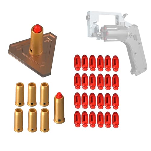 24Stück Weiche Kugeln +8 Stück PatronenhüLsen, Waffe Soft Bullet Geeignet FüR(Revolver-Stil Fidget Soft Bullet Guns Toy 5 Serien-Starts), Nur Weiche Kugeln(Ohne Softball-Pistole) von HNSYPX