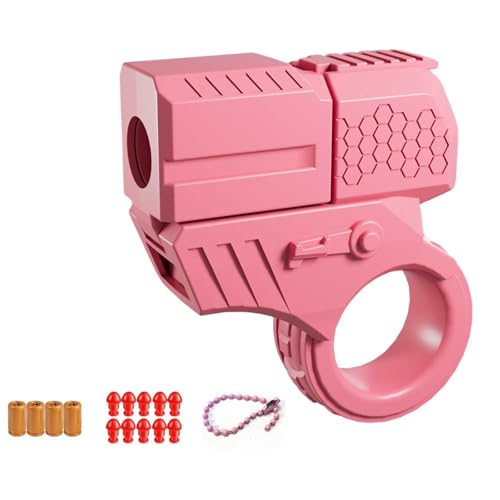 Plastik Soft Bullet Guns Toy +10 Weiche Kugeln Mit Kette,Anti Stress Spielzeug Kann Abgefeuert Werden Mini EDC Modisch Tragbar,Antistress Spielzeug Kreativ Lustig Vielseitig von HNSYPX