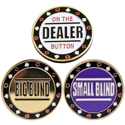 HNsdsvcd Eleganter Pokerkarten Schutz Metall Münzhändler Pucks Knöpfe Big Blind Small Blind von HNsdsvcd