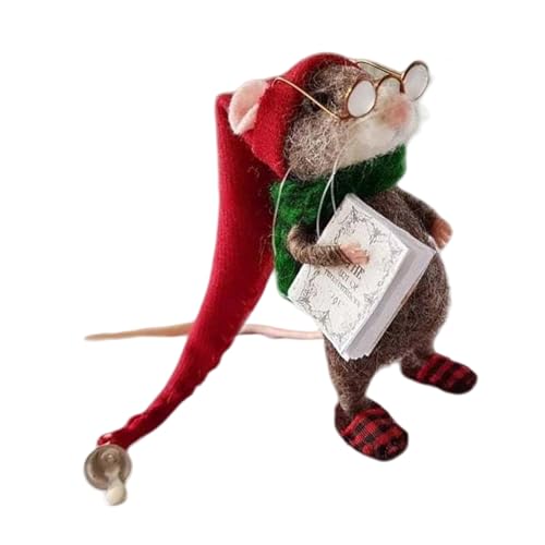 HNsdsvcd Kleine Nadelgefühlte Maus Figur Puppen Klassische Cartoon Figuren Wollfelted Mäuse Weihnachtsverzierung Für Zuhause Dekore von HNsdsvcd