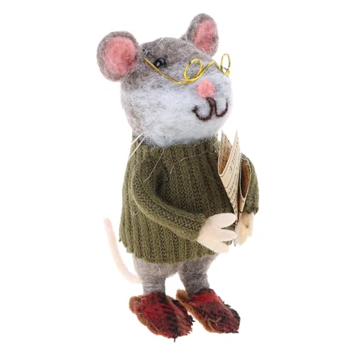 HNsdsvcd Kleine Nadelgefühlte Maus Figur Puppen Klassische Cartoon Figuren Wollfelted Mäuse Weihnachtsverzierung Für Zuhause Dekore von HNsdsvcd