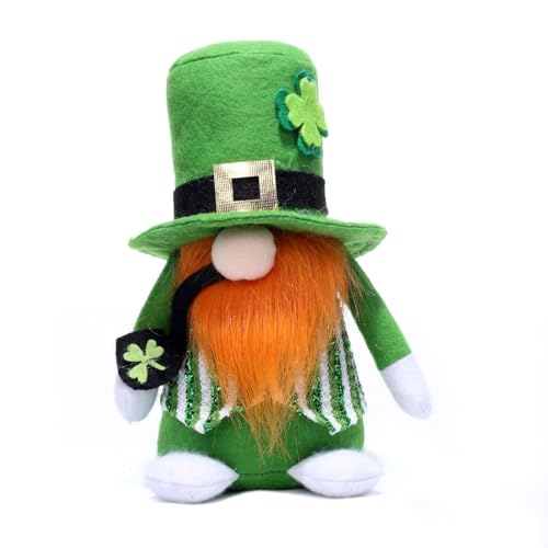 HNsdsvcd Paddy's Day Gnomes Geschenk Handgefertigtes Gesichtsloses Plushie Spielzeug Rudolph Figur Kunsthandwerk Für Irische Tagesfestgeschenke Für Alle Altersgruppen von HNsdsvcd