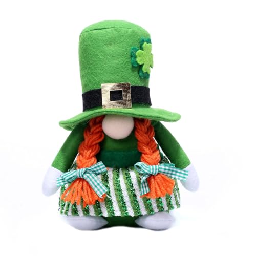 HNsdsvcd Paddy's Day Gnomes Geschenk Handgefertigtes Gesichtsloses Plushie Spielzeug Rudolph Figur Kunsthandwerk Für Irische Tagesfestgeschenke Für Alle Altersgruppen von HNsdsvcd