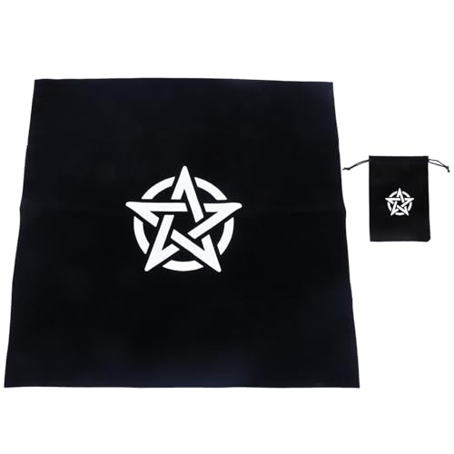 HNsdsvcd Pentagramme Tarot Tischdecke Weissagungen Karten Tischdecke Wandteppich Mit Samt Kordelzug Tasche Hexerei Decktuch von HNsdsvcd