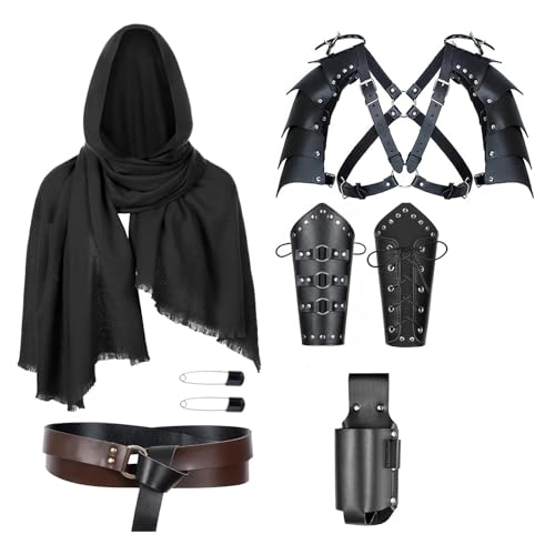 Komplettes mittelalterliches Knnight Outfit-Set enthält Schulterpanzer aus Kunstleder und Zubehör für historische Nachstellungen Komplettes mittelalterliches Knnight Outfit-Set enthält Schulterpanzer aus Kunstleder und Zubehör für historische Nachstellungen von HNsdsvcd
