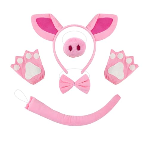 Piggy Tail Kostüm mit Schweine-Nase, Stirnband, Handschuh, Rock und Fliege, Halloween-Kostüm für Kinder, Jungen, Mädchen, Halloween Piggy Tail Kostüm mit Schweine-Nase, Stirnband, Handschuh, Rock und Fliege, Halloween-Kostüm für Kinder, Jungen, Mädchen, Halloween von HNsdsvcd