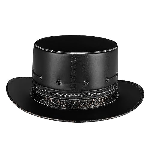 Schwarzer Hut für Karneval, Magierhut, Gentleman-Hut, Party-Kostüm, Zubehör, Einheitsgröße, passend für die meisten Erwachsenen, Teenager, Zylinderhüte für Herren, Top-Hüte für Damen, Steampunk-Hüte von HNsdsvcd