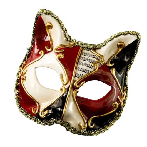 Uni Elegante Mardi Gras Venezianer Katzen für Halloween Cosplay Zubehör Vintage Maskeraden Halbgesichtsbedeckung Uni Elegante Mardi Gras Venezianer Katzen für Halloween Cosplay Zubehör Vintage Maskeraden Halbgesichtsbedeckung von HNsdsvcd