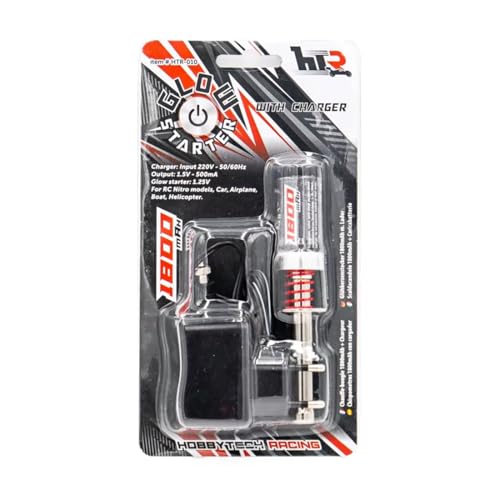 HOBBYTECH Kit Kerzenwärmer Ladegerät + Sockel 1800 mAh NiMH für ferngesteuertes Auto RC und Modellbau von HOBBYTECH