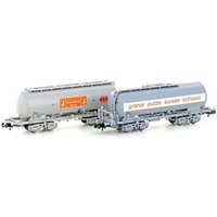 HOBBYTRAIN H23491 N 2er Set Silowagen Typ Uacs "Granol" und "Coop", SBB, Ep. IV von HOBBYTRAIN