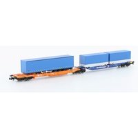 HOBBYTRAIN H23752 N Containertaschenwagen Sdggmrss 744 "Papagei", DB AG, Ep. V-VI von HOBBYTRAIN