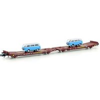 HOBBYTRAIN H23782 N Flachwagen TWA 800A Ladks mit 2x VW T2, Transwaggon, Ep. VI von HOBBYTRAIN