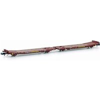 HOBBYTRAIN H23785 N Doppelflachwagen TWA 800A Laadks, DR/TWA Ep. IV von HOBBYTRAIN