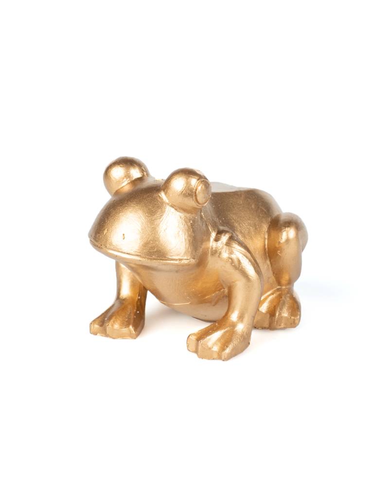 Frosch Raumdeko Harz gold 10 cm von HOBI