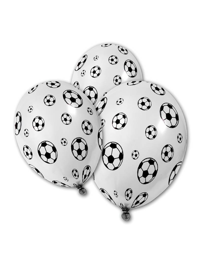 Fussball-Luftballons 5 Stück weiss-schwarz 36x30cm von HOBI