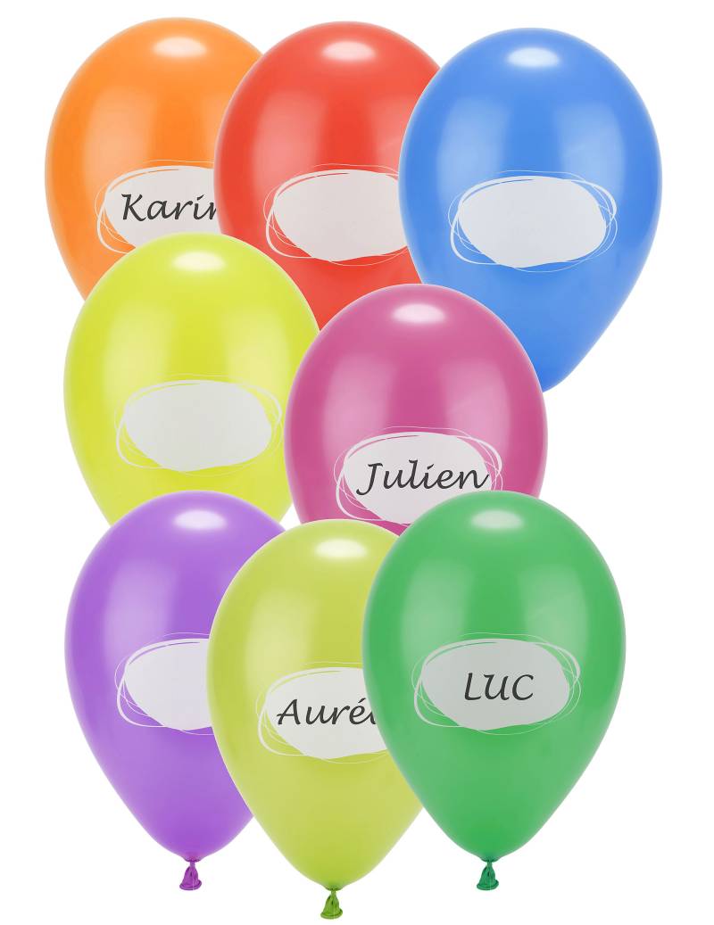 Partyballons zum Beschriften Namensballons 8 Stück bunt 30cm von HOBI