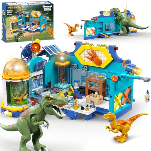 HOGOKIDS 2-in-1 Dinosaurier-Forschungsinstitut Bauspielzeug mit Licht – 837 PCS Dino World Bausteine Spielzeug mit 2 Dinosaurierfiguren, Geburtstags für Jungen und Mädchen ab 8–14 Jahren HOGOKIDS 2-in-1 Dinosaurier-Forschungsinstitut Bauspielzeug mit Licht – 837 PCS Dino World Bausteine Spielzeug mit 2 Dinosaurierfiguren, Geburtstags für Jungen und Mädchen ab 8–14 Jahren von HOGOKIDS