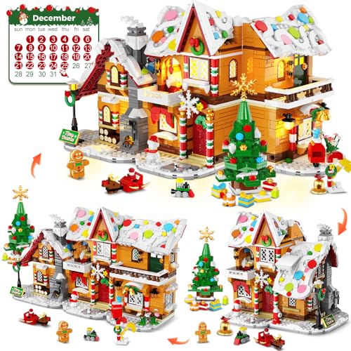 HOGOKIDS Adventskalender 2025 Lebkuchenhaus Mini Bauspielzeug mit Lichtern, 24-Tage Weihnachten Countdown 3 Stil Weihnachtsdorf klemmbausteine Geschenk für Erwachsene Kinder Mädchen Jungen ab 10+ HOGOKIDS Adventskalender 2025 Lebkuchenhaus Mini Bauspielzeug mit Lichtern, 24-Tage Weihnachten Countdown 3 Stil Weihnachtsdorf klemmbausteine Geschenk für Erwachsene Kinder Mädchen Jungen ab 10+ von HOGOKIDS