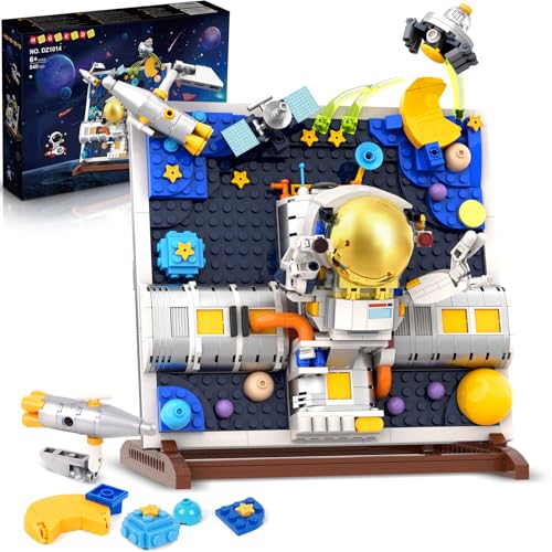 HOGOKIDS Weltraum-Bauspielzeug - 540 PCS 3D Astronauten Klemmbausteine Set, Konstruktionsspielzeug für Kinder, Kinderzimmer-Deko, kreatives Geschenkideen für Jungen und Mädchen ab 6 7 8 9 10 Jahren von HOGOKIDS