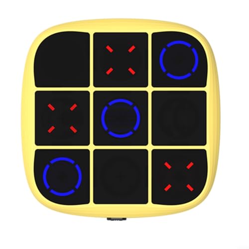 HOHOVYVY 4-in-1 Für Tic Für Tac Toe Bolt Spiel Tragbares Gedächtnistraining Für Erwachsene 98X98mm ABS-Konsole(Yellow) von HOHOVYVY