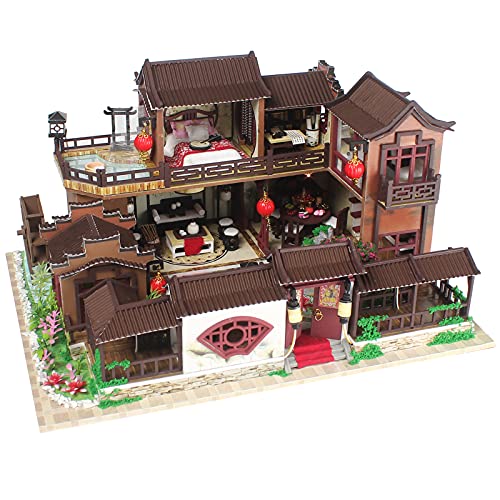 HOHXFYP Chinesisches Minihaus, Antike Architektur, 1:24 Datang, Antike Stadt, DIY Haus, Handgefertigtes Miniaturhaus, Miniatur Holzmöbel Set für Erwachsene und Jugendliche von HOHXFYP