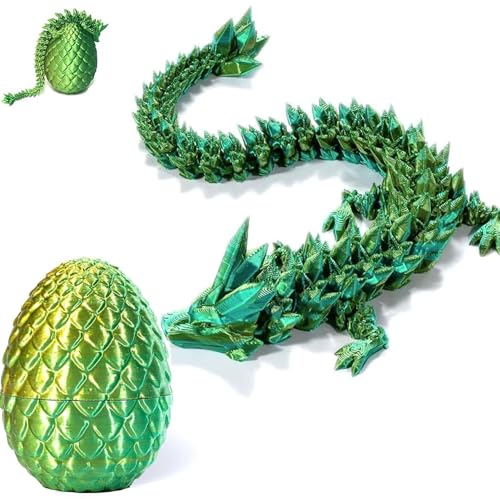 Drachenei, Dracheneier mit Drachen im Inneren, 3D Gedrucktes Drachenei Zappelspielzeug, Drachen-Ostereier, Dragon Egg, Bewegliche Gelenke Drache Mit Ei, Mysteriöse Dracheneier (LaserGelb) von HOIDOKLY