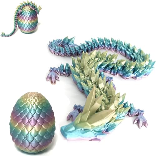 Drachenei, Dracheneier mit Drachen im Inneren, 3D Gedrucktes Drachenei Zappelspielzeug, Drachen-Ostereier, Dragon Egg, Bewegliche Gelenke Drache Mit Ei, Mysteriöse Dracheneier (Macaron) von HOIDOKLY