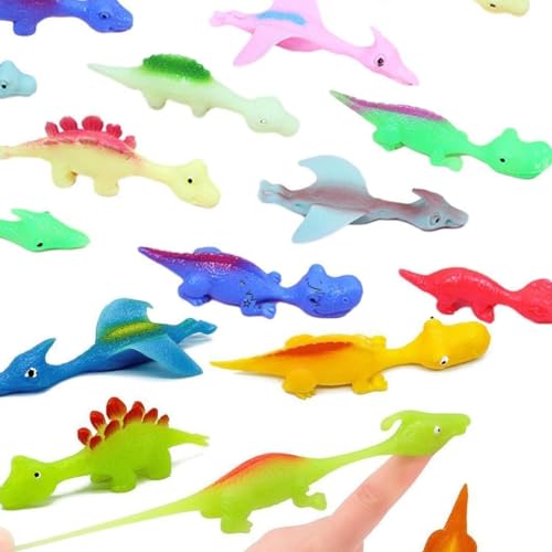 Schleuder-Dinosaurier-Fingerspielzeug, Slingshot Dinosaur Finger Toys, Lustige Fliegende Dinosaurier Schleuder Spielzeug, Dinosaurier Partyspielzeug für Kinder, Geschenkspielzeug (20PCS) von HOIDOKLY