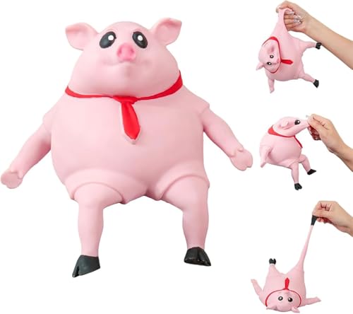 Stress Schwein Stress Spielzeug, 2025 Neu Schweine Antistress Spielzeug, Anti Stress Schwein Rosa, Kreatives Dekompressions Piggy, Squishy Squeeze Toys Fidget Toys Reisespielzeug wutschwein (L) von HOIDOKLY