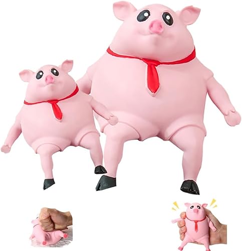 Stress Schwein Stress Spielzeug, 2025 Neu Schweine Antistress Spielzeug, Anti Stress Schwein Rosa, Kreatives Dekompressions Piggy, Squishy Squeeze Toys Fidget Toys Reisespielzeug wutschwein (S+L) von HOIDOKLY