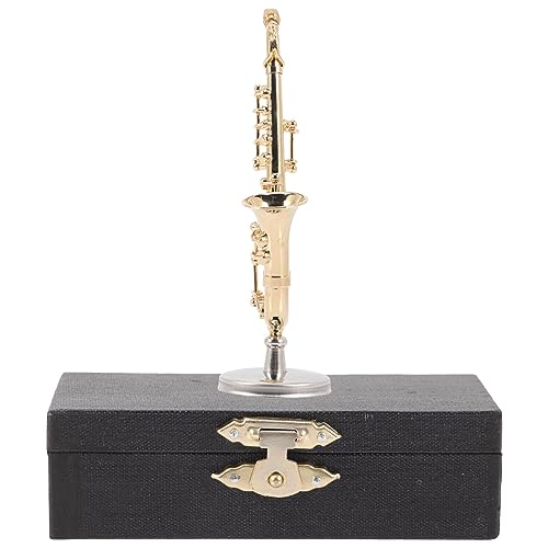 HOLIDYOYO 1 Satz Saxophon-Modell Minispielzeug Für Kinder Miniatur-musikinstrumente Trompetenmodell Mini-altsaxophon Simuliertes Musikinstrumentenmodell Miniatur-hausdekor Golden Kupfer von HOLIDYOYO