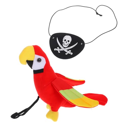 HOLIDYOYO Piratenkostüm Requisite Schulter Papagei Plüschtier Realistisch Ausgestopfter Vogel Für Halloween Cosplay von HOLIDYOYO