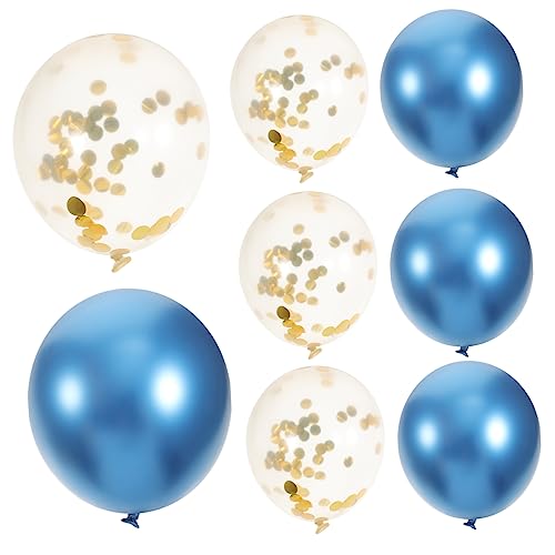 HOLIDYOYO 10St Blaue Ballons Luftballons Metallic Goldene Ballons Blaue Luftballons Balloons Goldene Luftballons von HOLIDYOYO