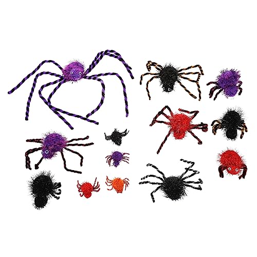 HOLIDYOYO 13St Halloween-Spinne Halloween-Requisiten Bidoof-Plüsch Riesenspinne Halloween Spielzeug Halloween Toys simulierte Spinnendekorationen Halloween haarige Spinnen Polyester von HOLIDYOYO