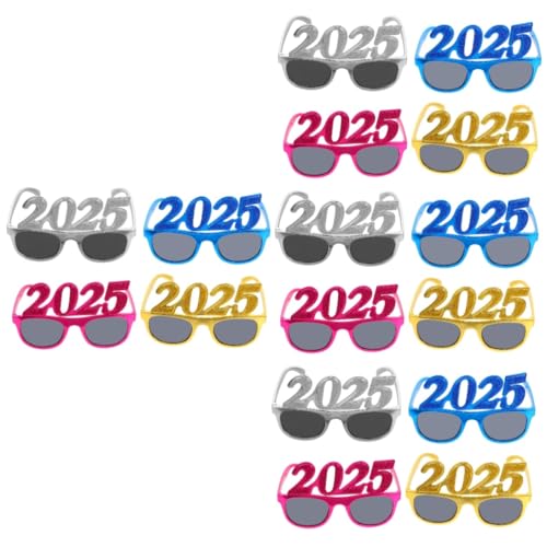 HOLIDYOYO 16 Stück 2025 Digitale Brille 2025 Neujahrsbrille Neuartige Sonnenbrille -requisiten Für Das Neue Jahr Neujahrsbrille 2025 Favorisieren 2025 Nummernbrille 2025 Brille Stk von HOLIDYOYO