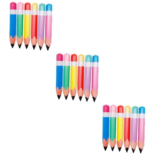 HOLIDYOYO 18 Stk aufblasbarer Bleistift Weihnachtsgroße Bleistifte Neuheit Bleistift Jumbo-Bleistift-Requisite party dekoration aufblasbares spielzeug riesiger bleistift Jumbo-Buntstifte PVC von HOLIDYOYO