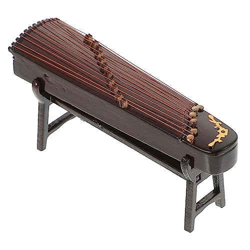 HOLIDYOYO 1Stk Guzheng-Musik instrumenten Modell Miniatur chinesisches Musikinstrument Guzheng-Statue für den einzug bürodeko Guzheng-Schmuck Holzdekor Kleinteile (Plastik) Brown von HOLIDYOYO