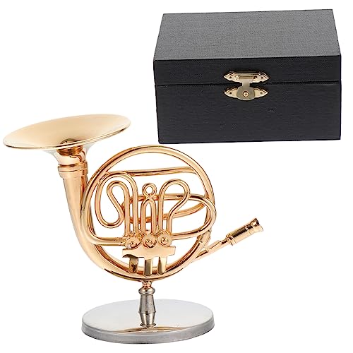 HOLIDYOYO 1Stk Horn-Modell Goldrand Horn-Design-Modell Mini Tuba Heimtextilien Musikalisches Accessoire Kunstvolles Horndesign Café- in Hornform 24 Karat vergoldetes Kupfer Golden von HOLIDYOYO