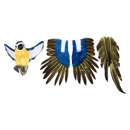 HOLIDYOYO 1stk Künstlicher Vogel Vögel Gartenverzierung Heimdekoration Papagei Vogelskulptur Im Freien Papageienspielzeug Für Gefälschte Vögel Vogelfiguren Krähe Blue Feder von HOLIDYOYO