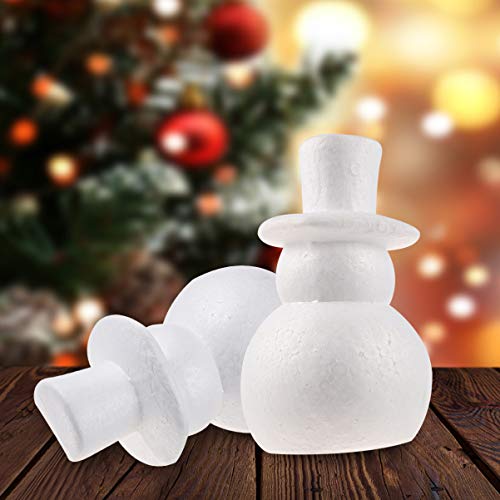 HOLIDYOYO 2 Stück Weihnachts-Schneemann-Bastelarbeiten Unvollendete Weihnachts-Schneemann-Modell-Schaumstoffbälle Für Weihnachts-DIY-Partyzubehör 25 4 cm (Weiß Höhe 25 cm) von HOLIDYOYO