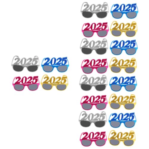 HOLIDYOYO 20 Stück 2025 Digitale Brille 2025 Neujahrsbrille Brillen Für Das Neue Jahr 2025 Partybrillen Der Klasse 2025 Brillengestell Mit Nummer Sonnenbrille Weihnachtsbrille Stk von HOLIDYOYO