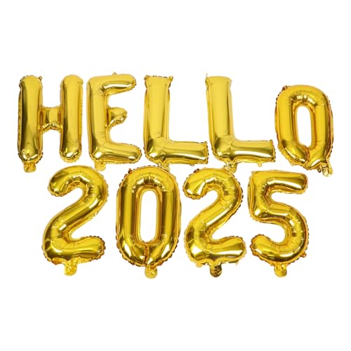 HOLIDYOYO 2025 Goldfolien-Zahlenballons Hallo 2025 Ballon Große Riesige Jumbo-Goldballons Für 2025 Silvester Festival Partyzubehör Abschlussdekoration 40 Cm von HOLIDYOYO