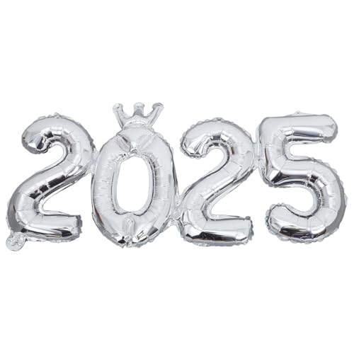 HOLIDYOYO 2025 Silberfolien-Zahlenballons 2025 Ballon Große Riesen-Jumbo-Silberballons Für 2025 Silvester Festival Partyzubehör Abschlussdekoration 91 4 Cm von HOLIDYOYO